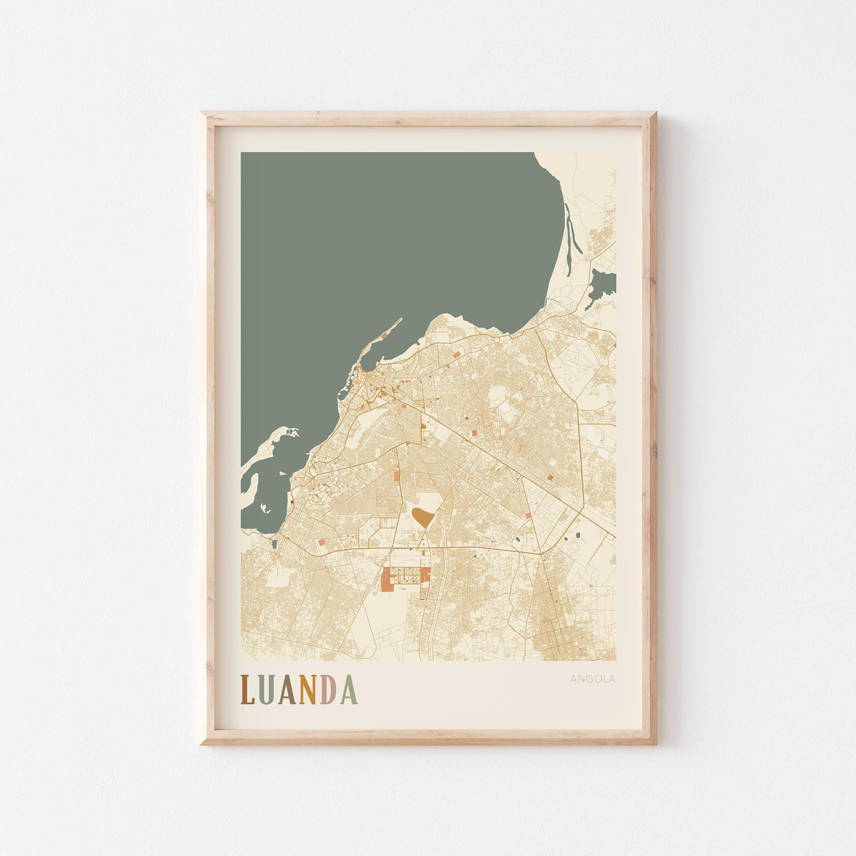 luanda, angola map poster - image 1