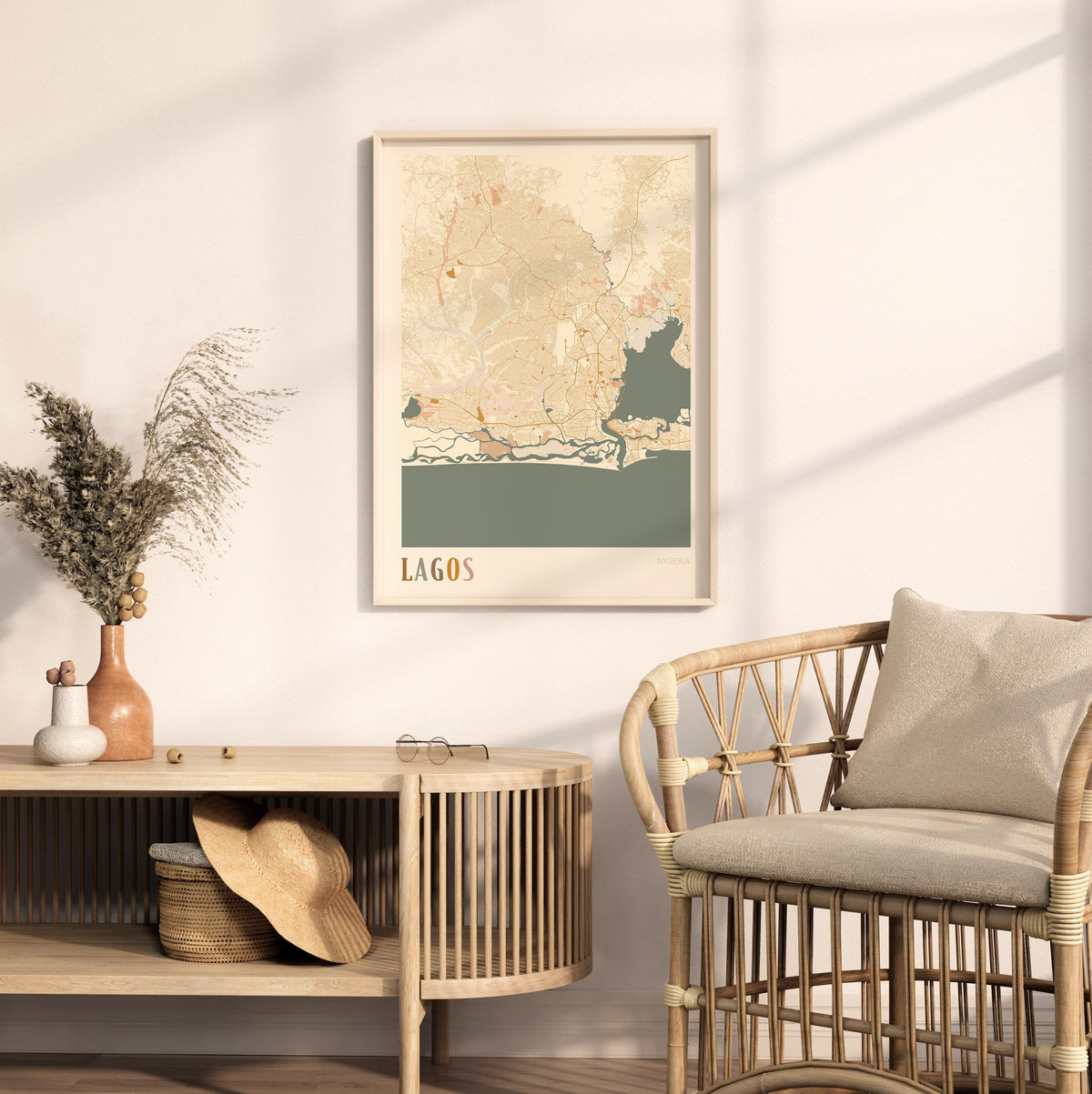 lagos, nigeria map poster - image 3