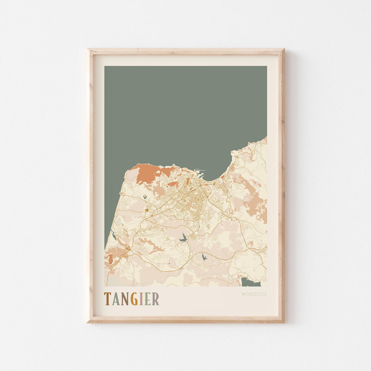 tangier, morocco map poster - image 1