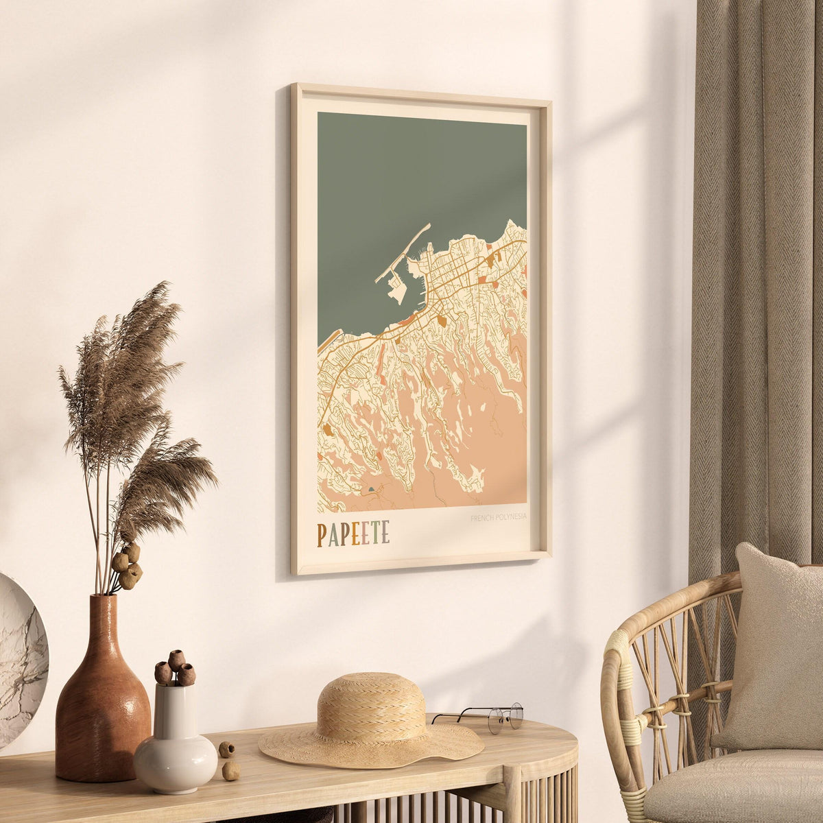 papeete, french polynesia map poster - image 2