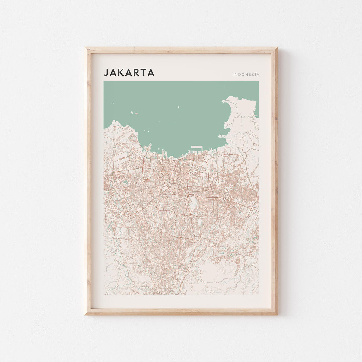 jakarta, indonesia map poster - image 1