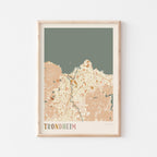 trondheim norway map poster - image 1
