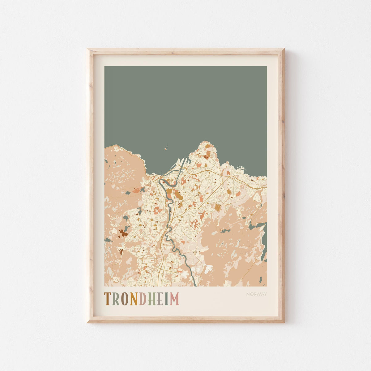 trondheim norway map poster - image 1