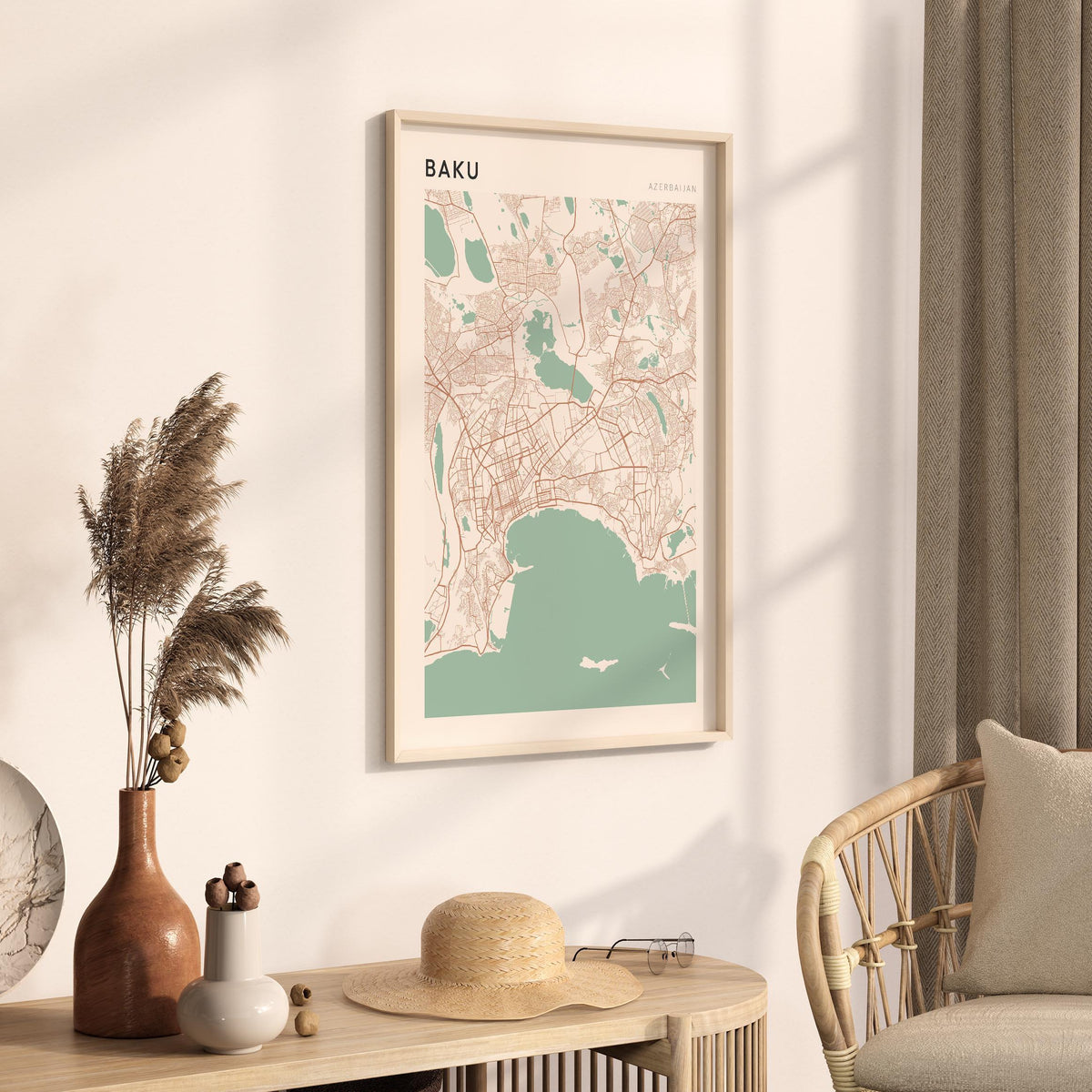 baku, azerbaijan map poster - image 2