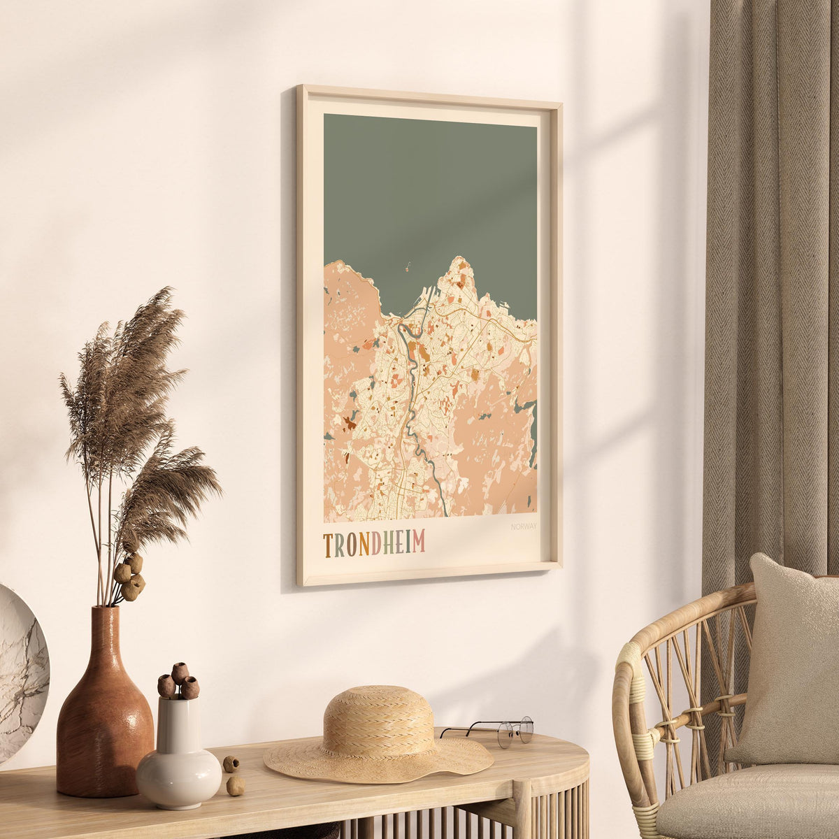 trondheim norway map poster - image 2