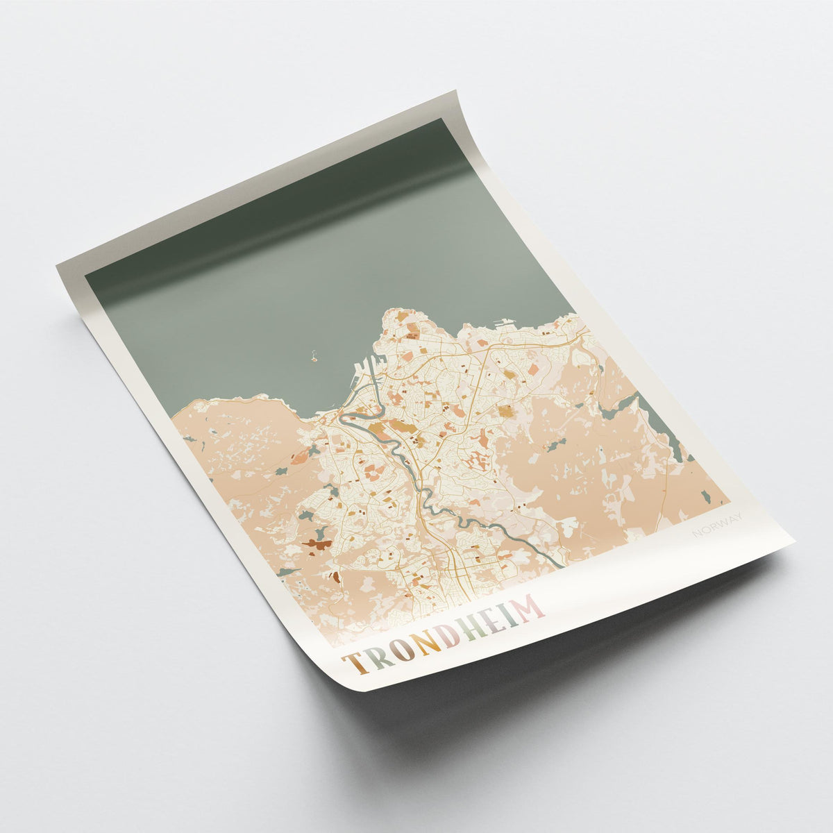 trondheim norway map poster - image 4