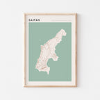saipan, northern mariana islands map poster - image 1