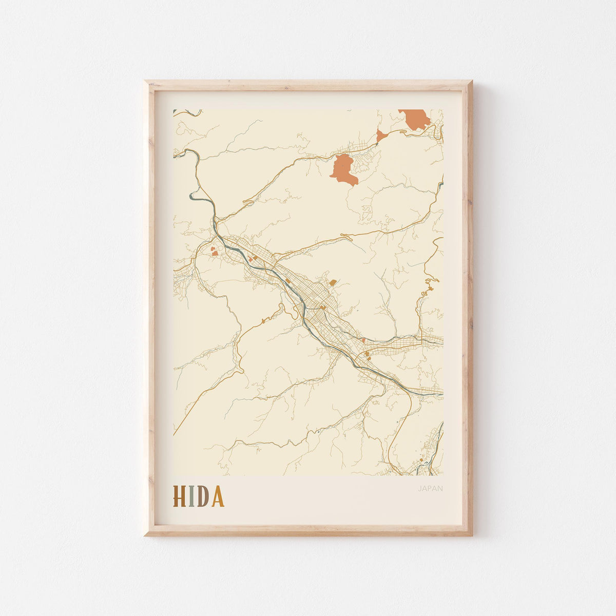 hida, japan map poster - image 1