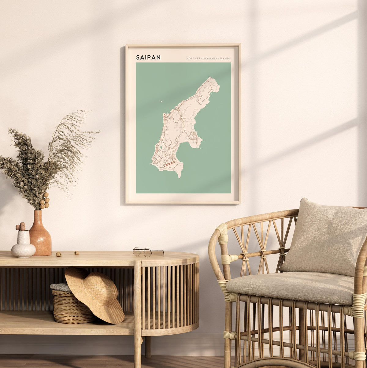 saipan, northern mariana islands map poster - image 3