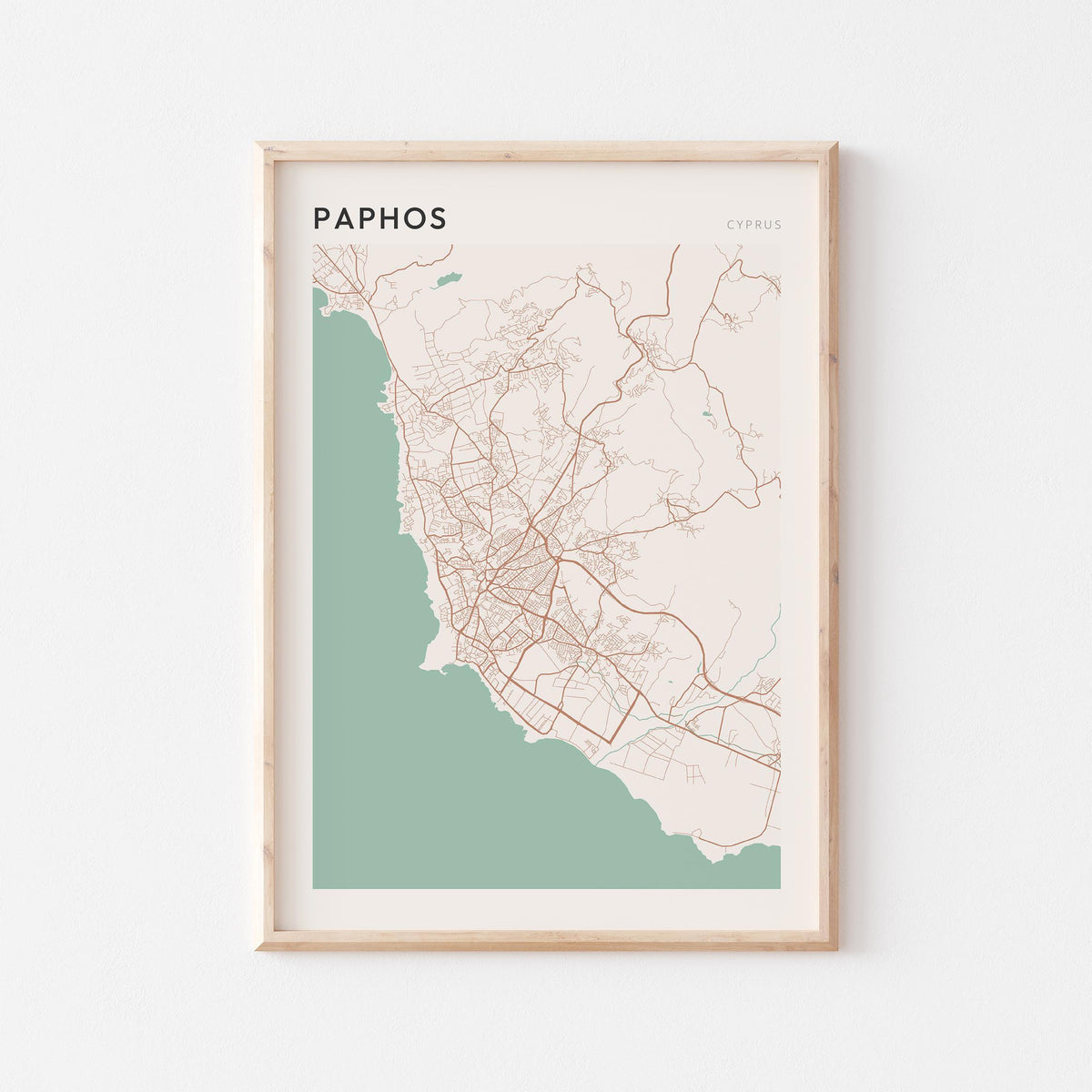 paphos, cyprus map poster - image 1