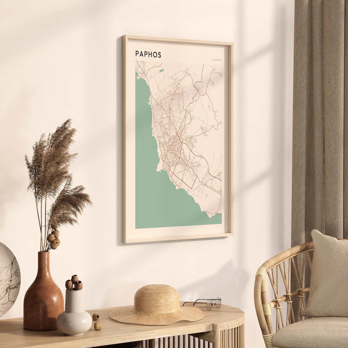 paphos, cyprus map poster - image 2