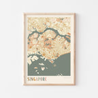 singapore, singapore map poster - image 1