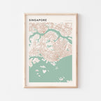 singapore, singapore map poster - image 1