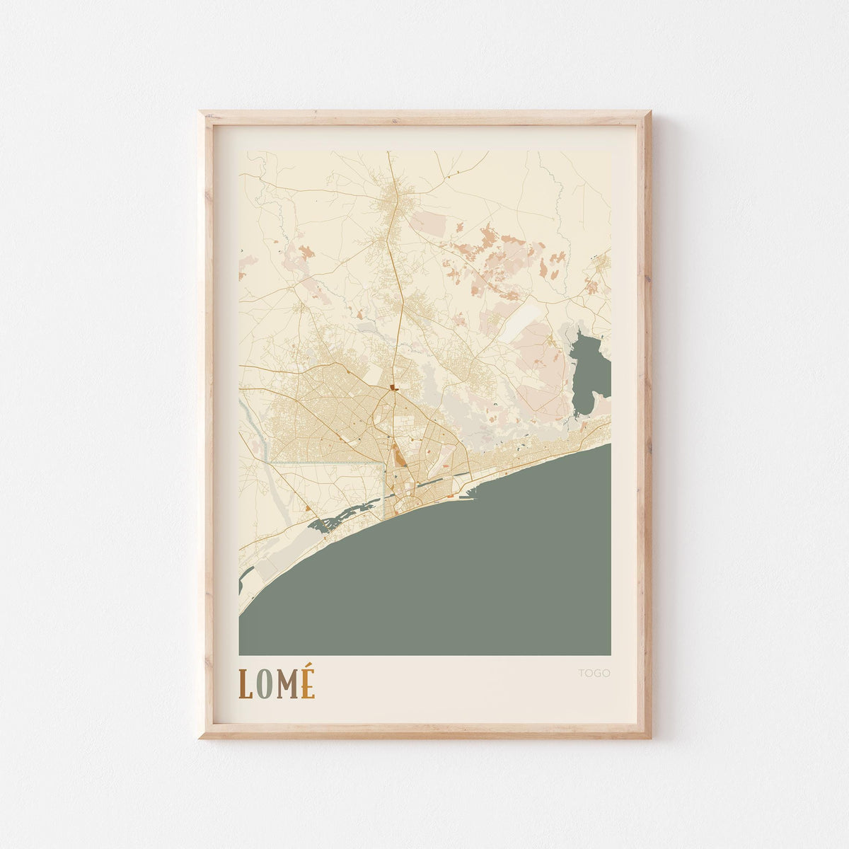 lome, togo map poster - image 1