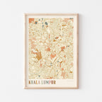kuala lumpur, malaysia map poster - image 1
