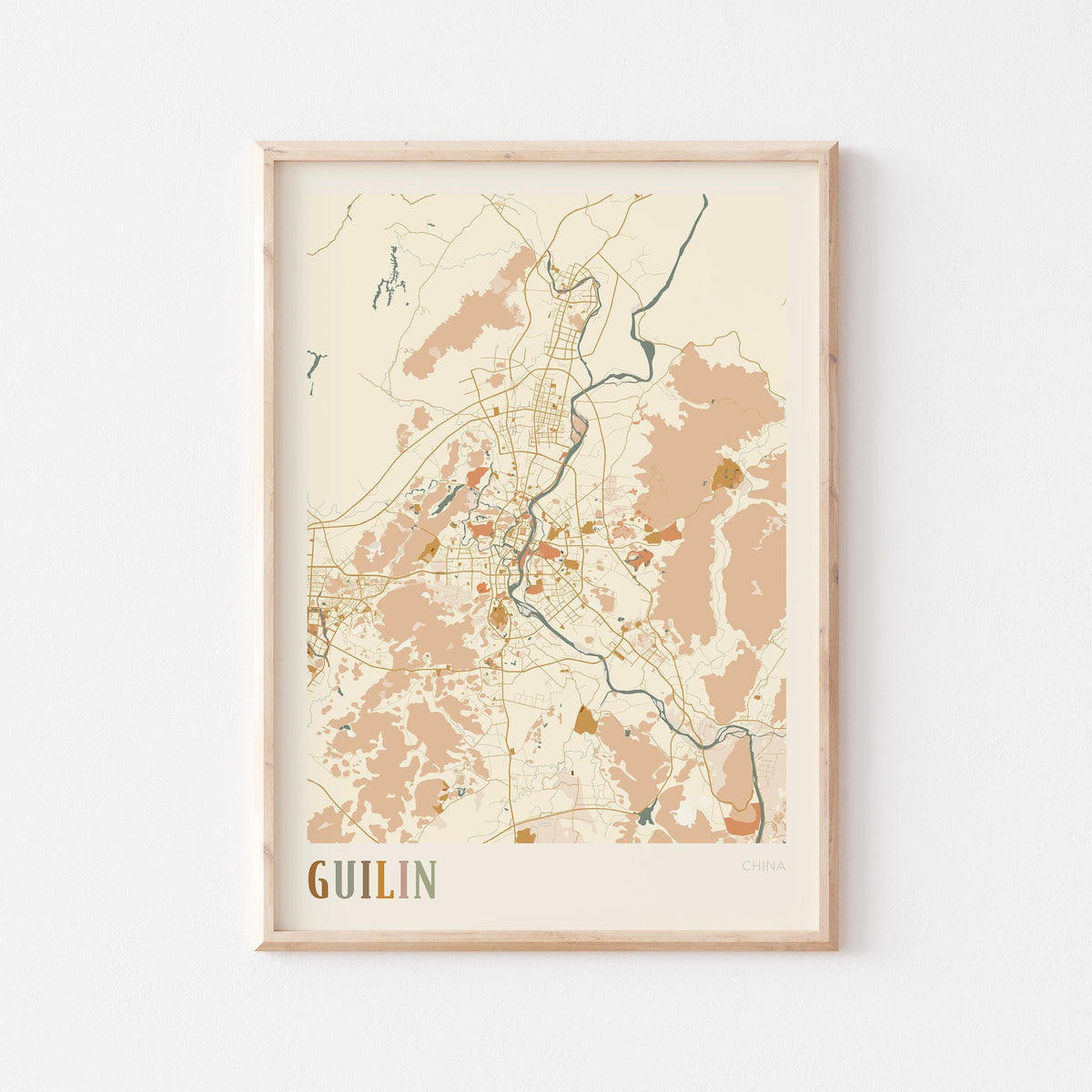 guilin, china map poster - image 1