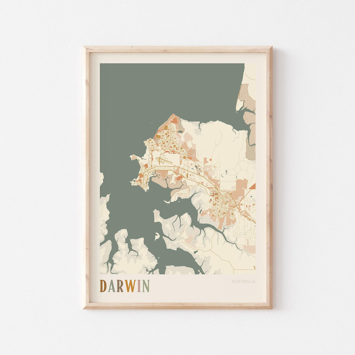 darwin, australia map poster - image 1