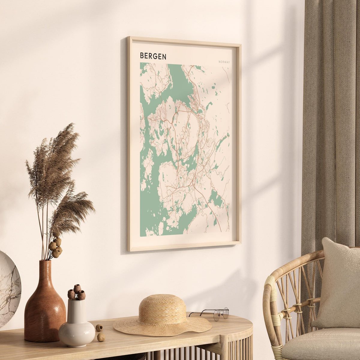 bergen norway map poster - image 2
