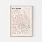 nottingham, united kingdom map poster - image 1