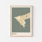 dakar, senegal map poster - image 1