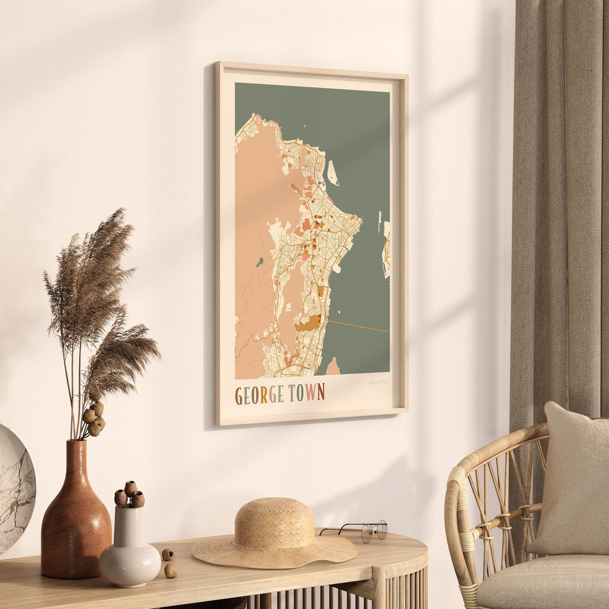 george town, malaysia map poster - image 2