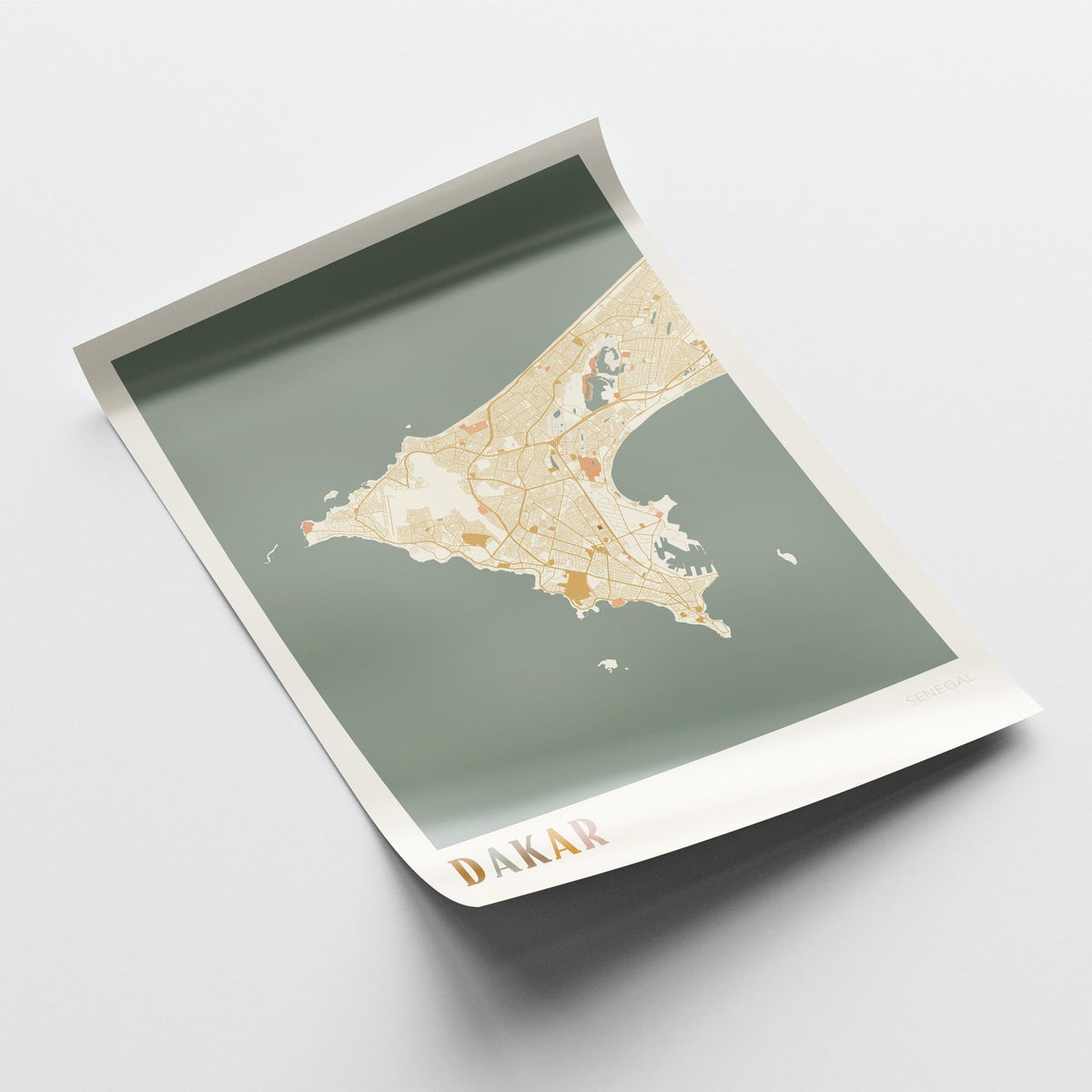 dakar, senegal map poster - image 4