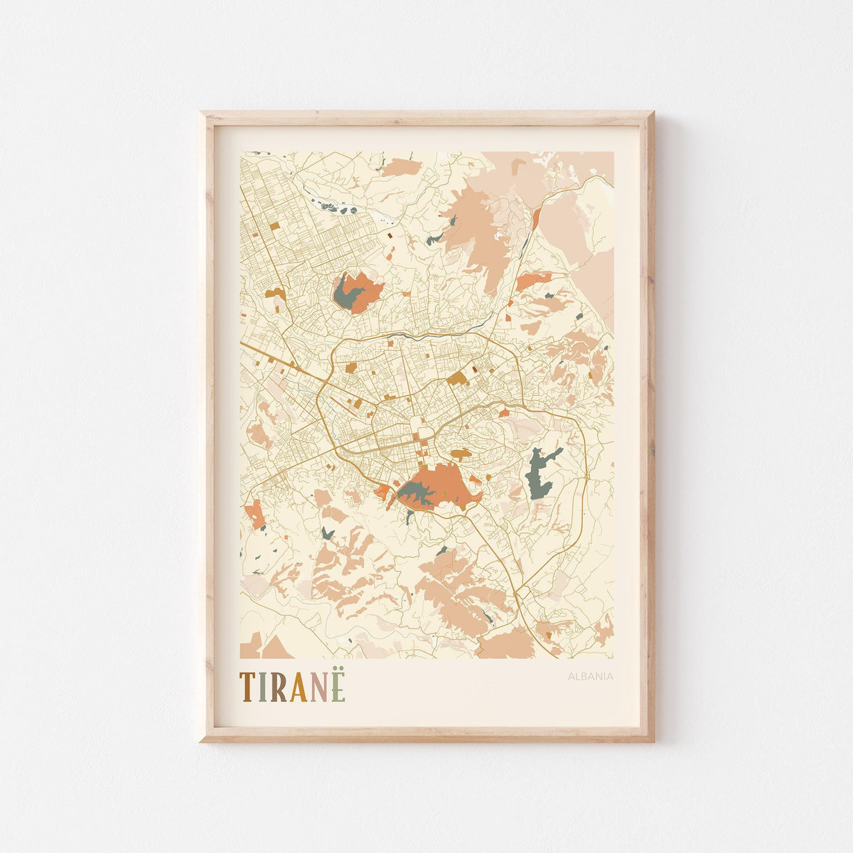 tirana albania map poster - image 1