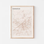 damascus, syria map poster - image 1