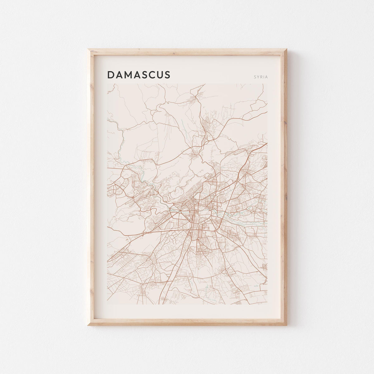 damascus, syria map poster - image 1