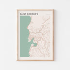 saint georges, grenada map poster - image 1