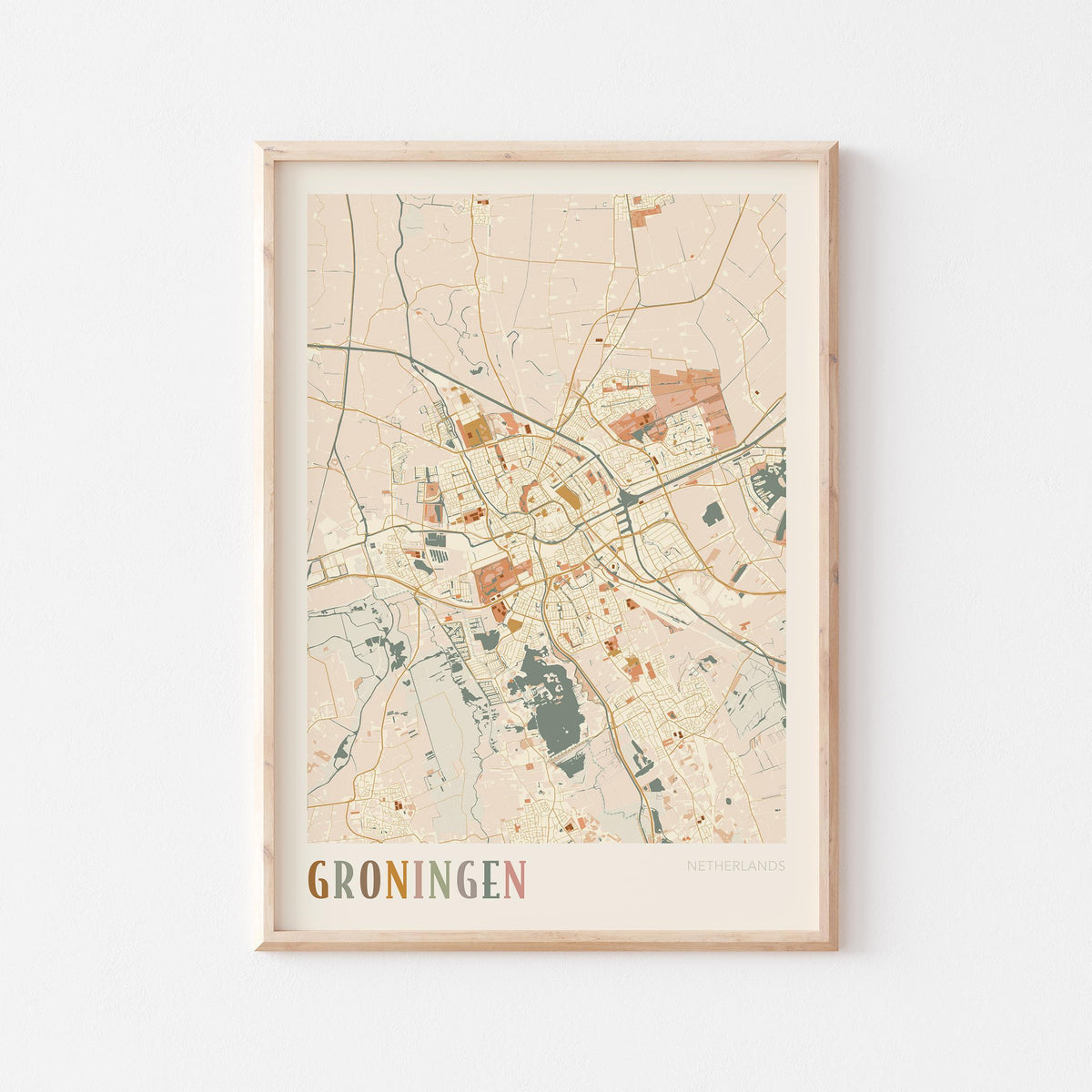 groningen netherlands map poster - image 1