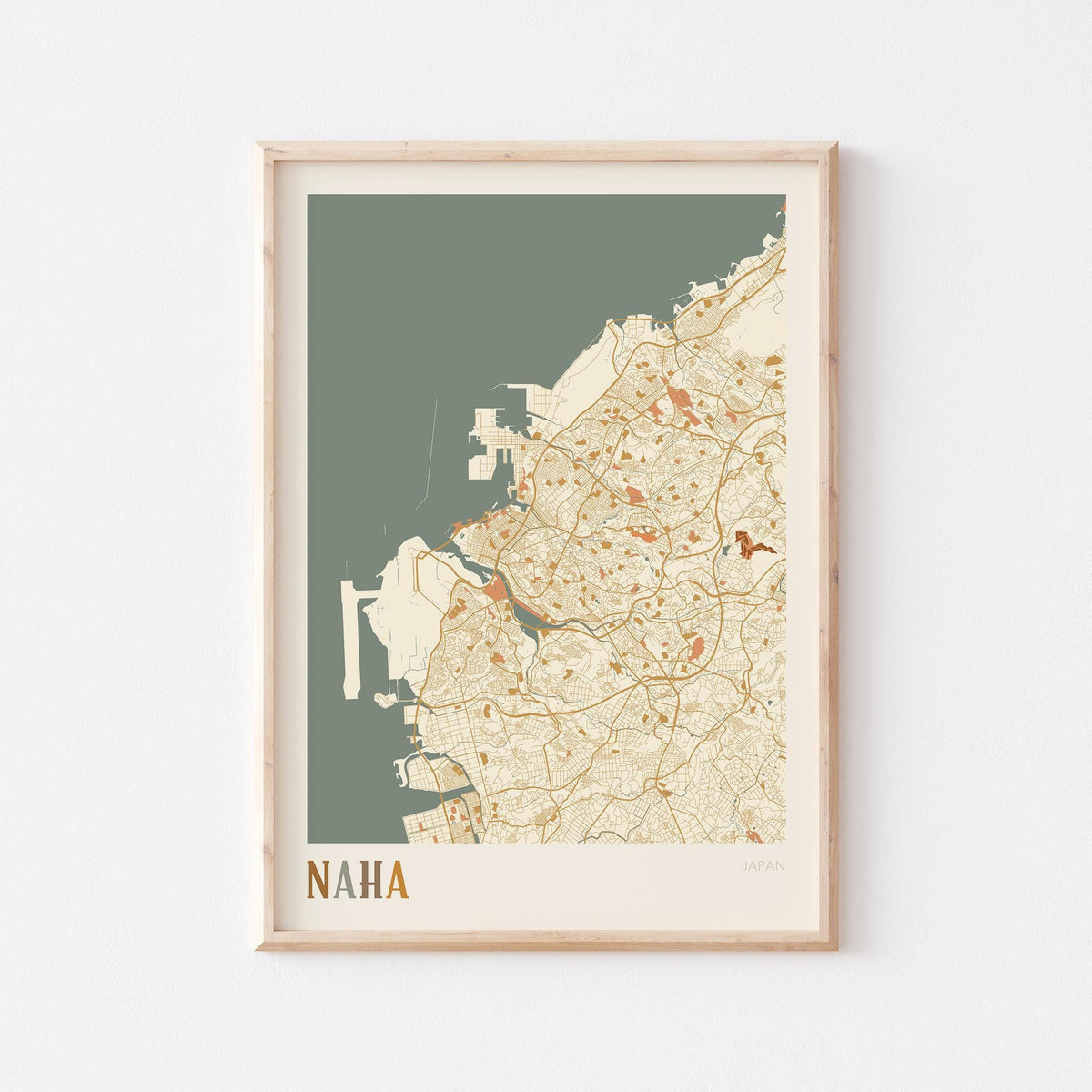 naha, japan map poster - image 1