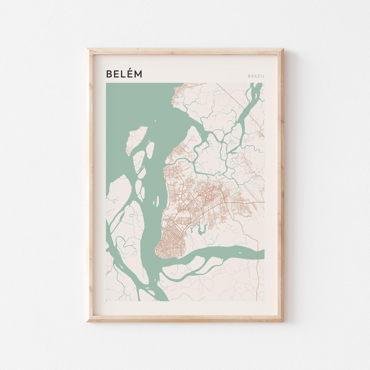 belem, brazil map poster - image 1