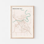 medicine hat, alberta map poster - image 1
