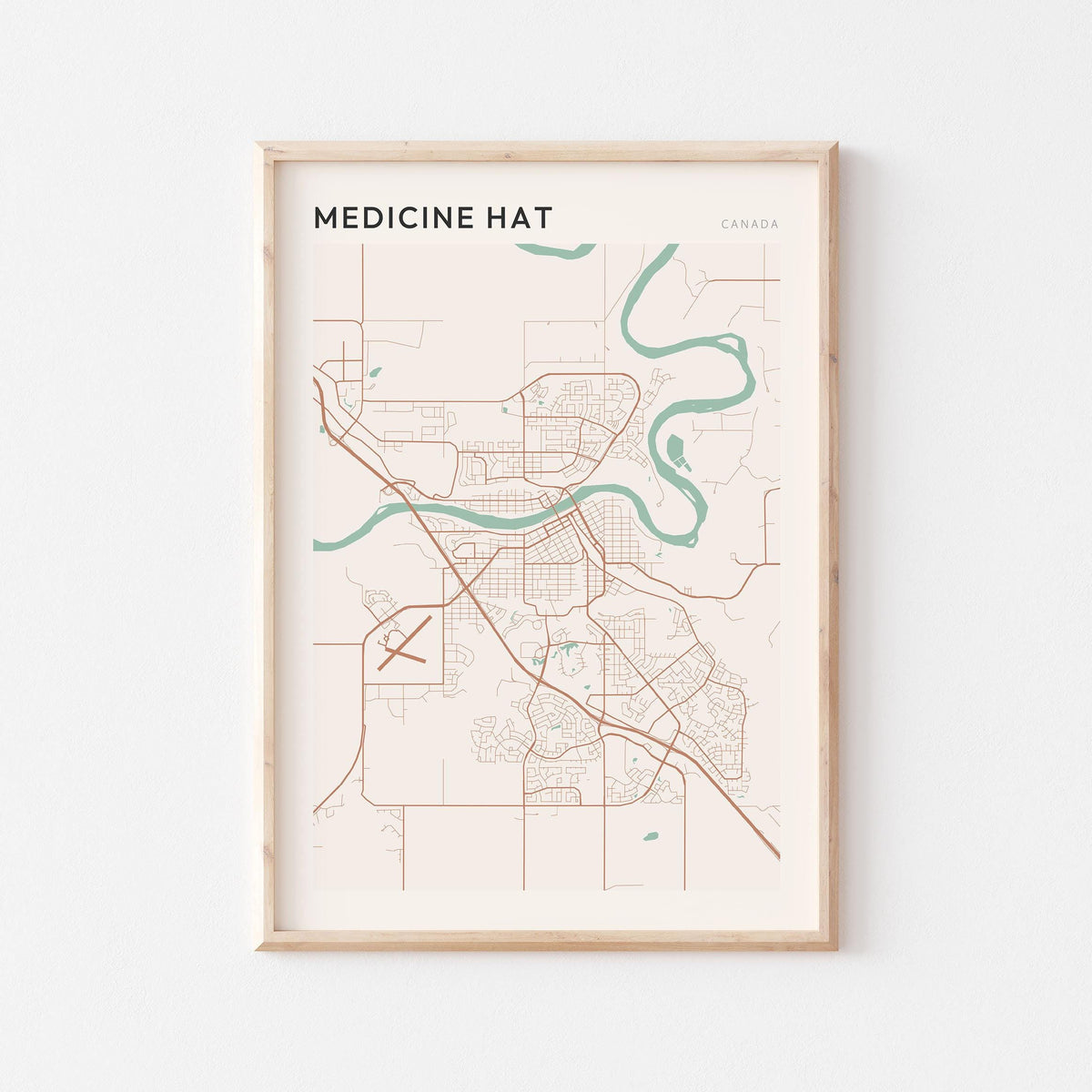 medicine hat, alberta map poster - image 1