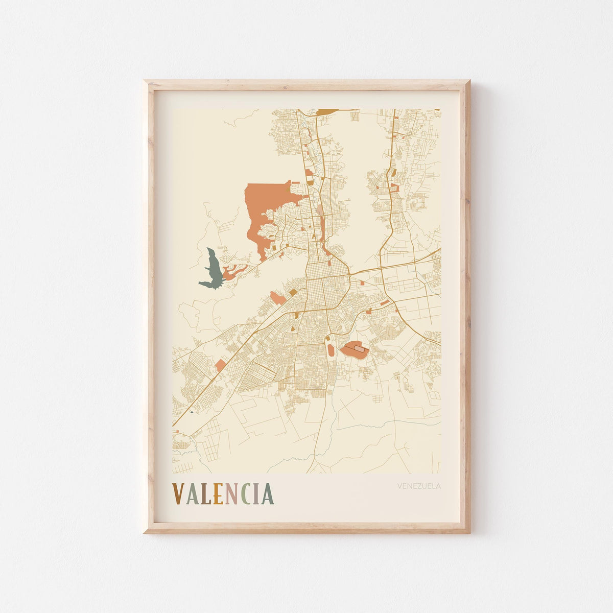 valencia, venezuela map poster - image 1
