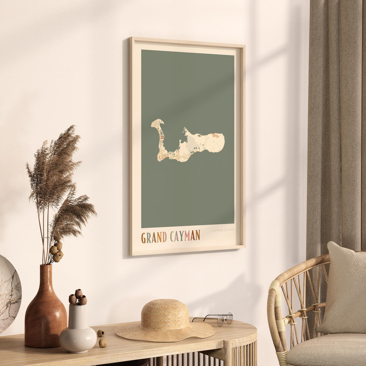 grand cayman, cayman islands map poster - image 2