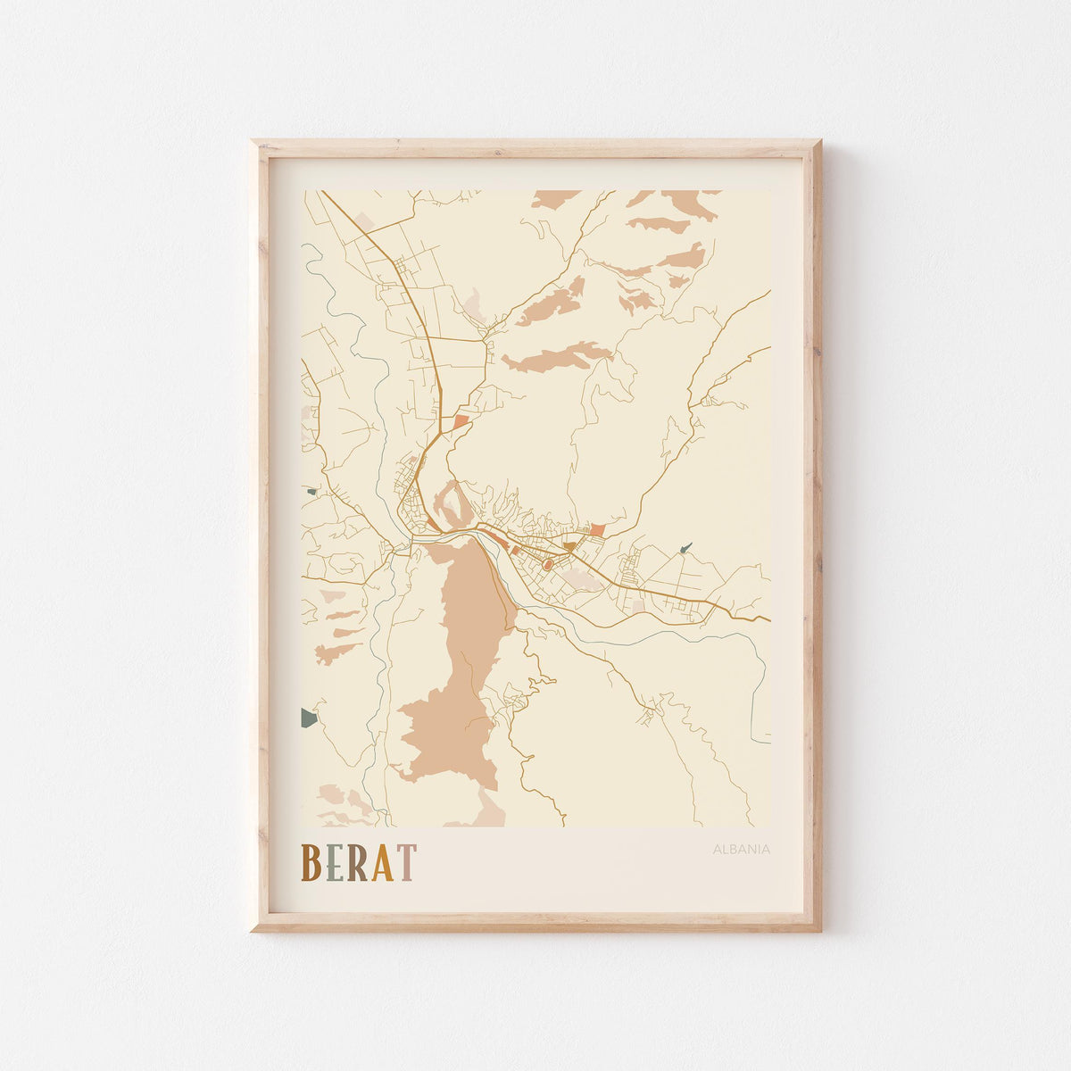 berat albania map poster - image 1