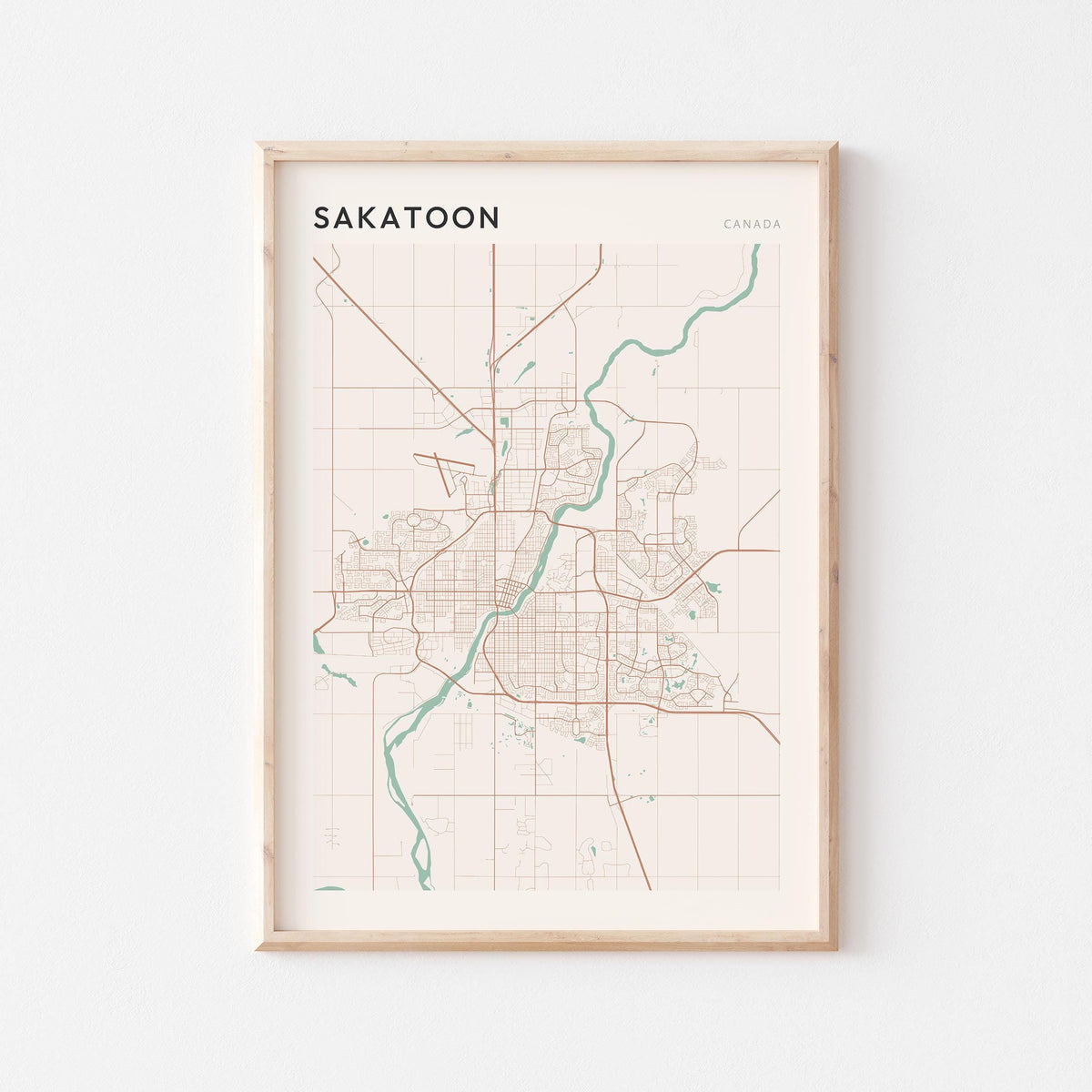 saskatoon, saskatchewan map poster - image 1