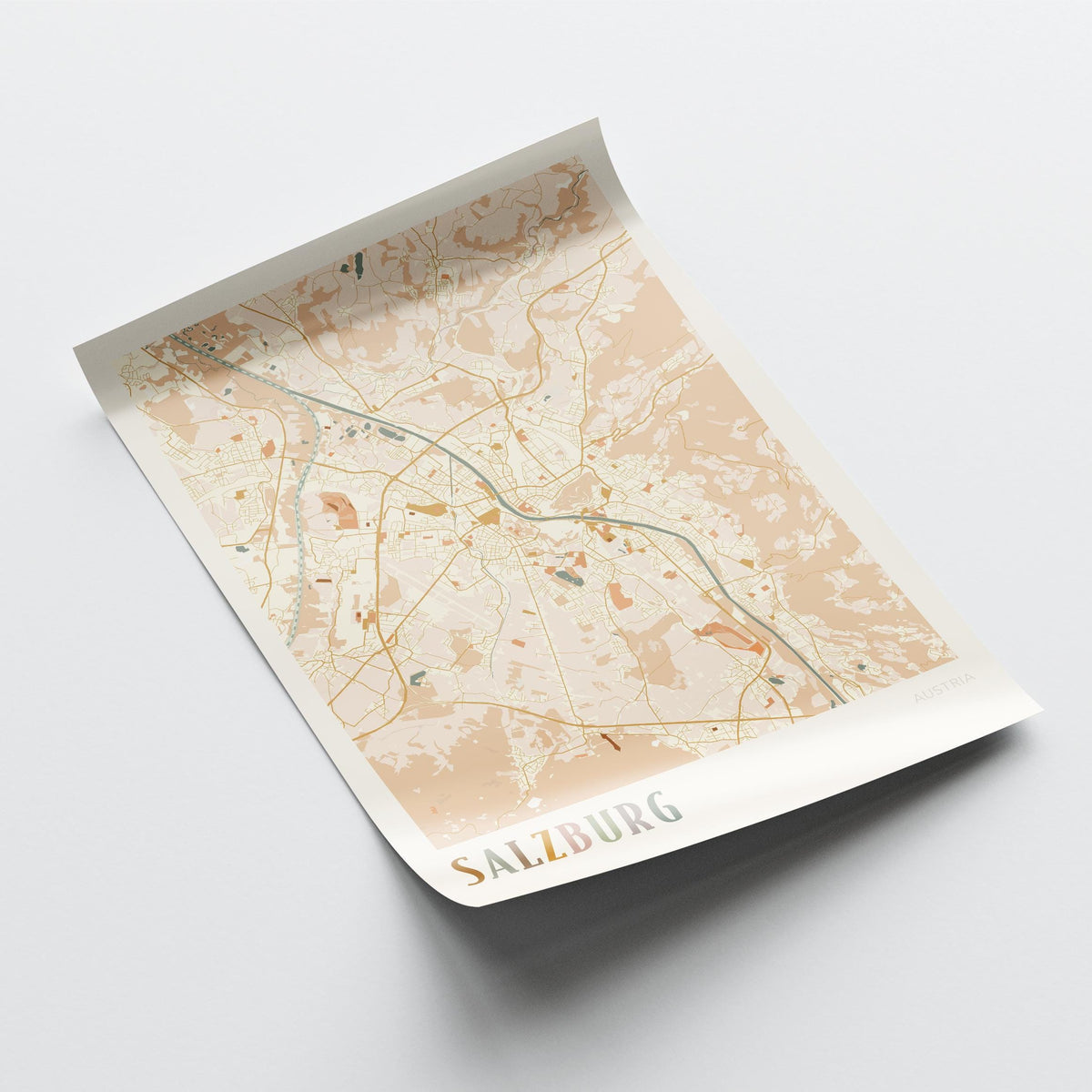 salzburg austria map poster - image 4