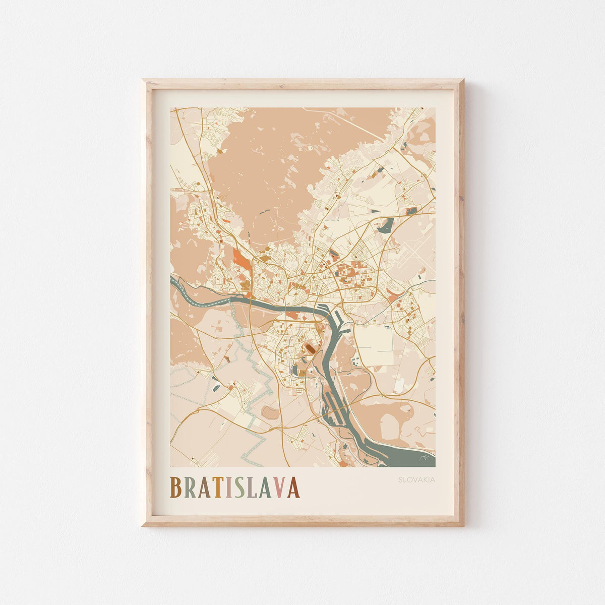 bratislava slovakia map poster - image 1