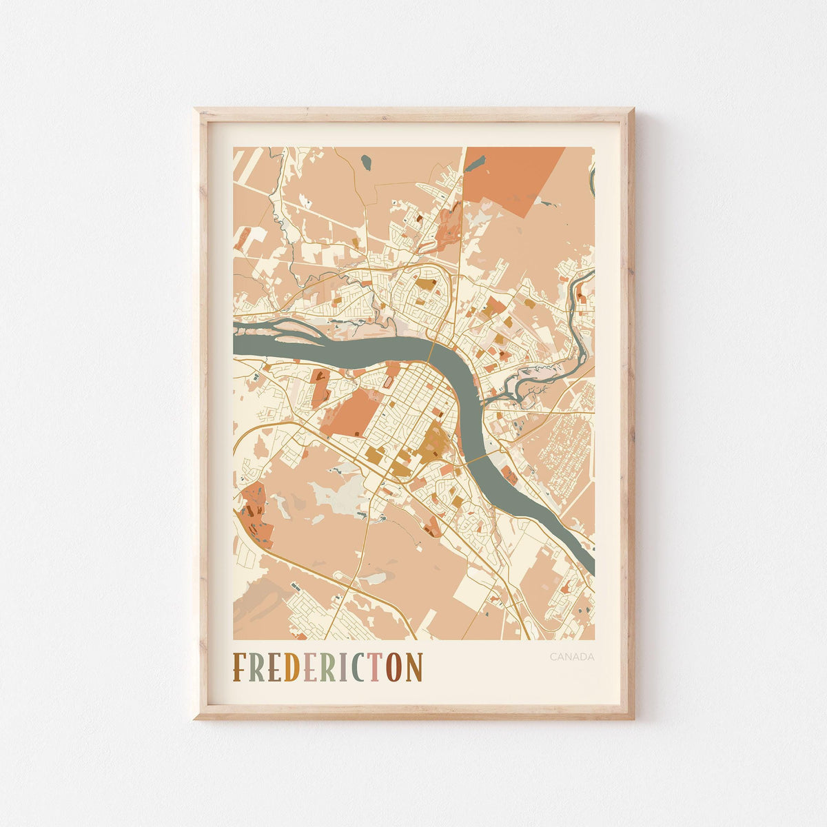 fredericton, new brunswick map poster - image 1