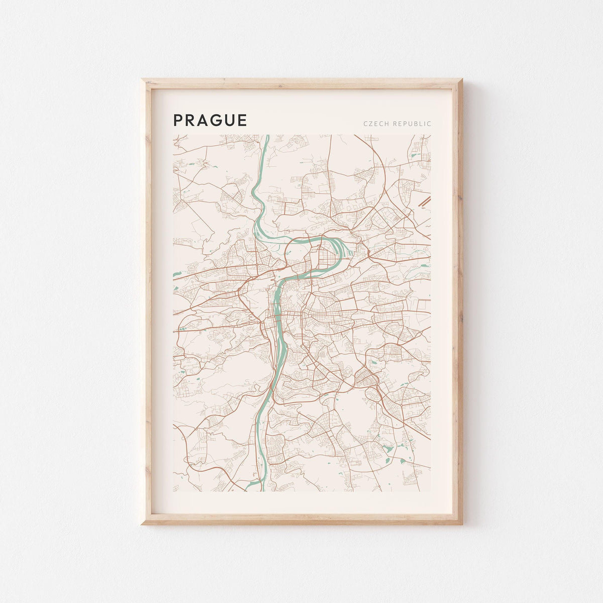 prague czech republic map poster - image 1