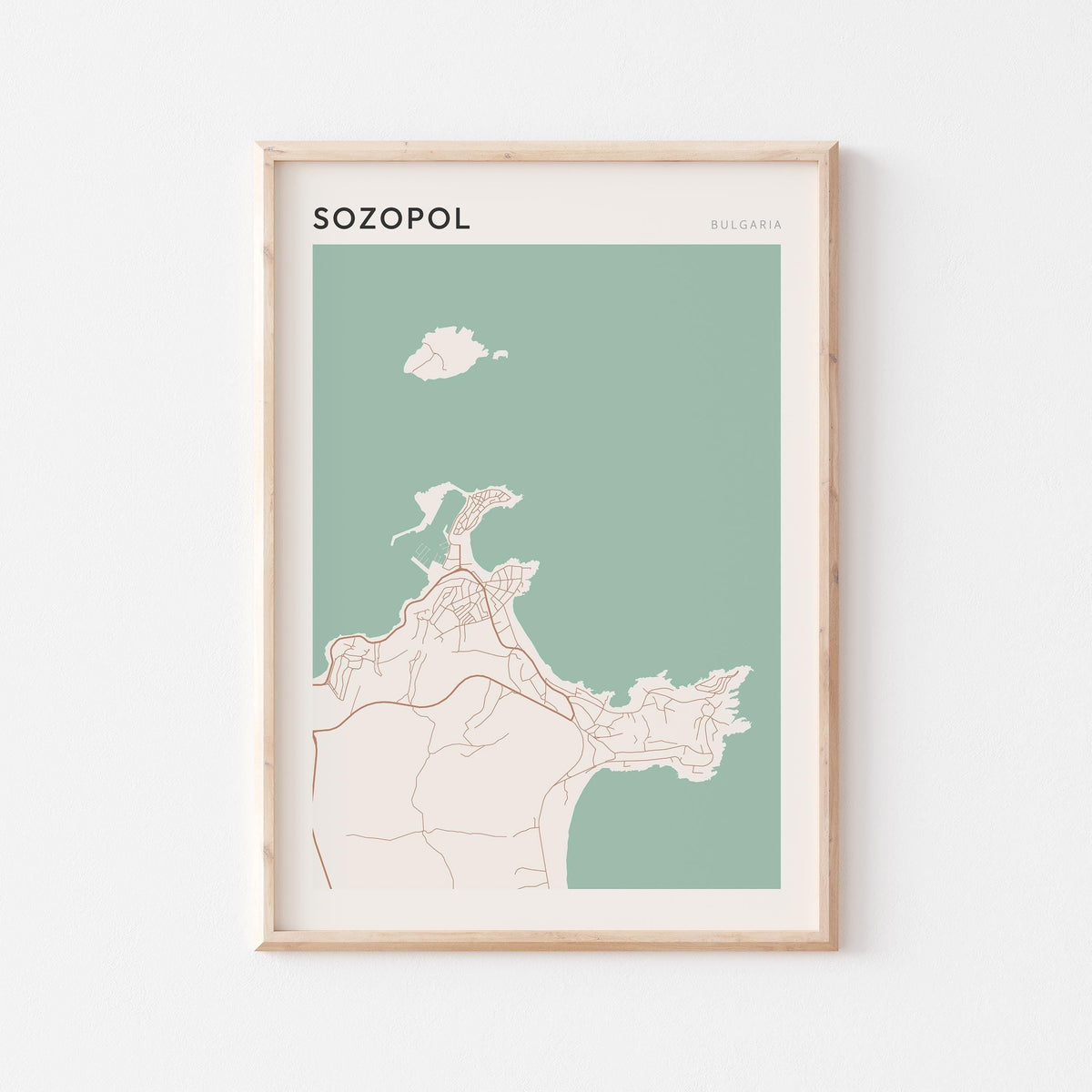 sozopol bulgaria map poster - image 1