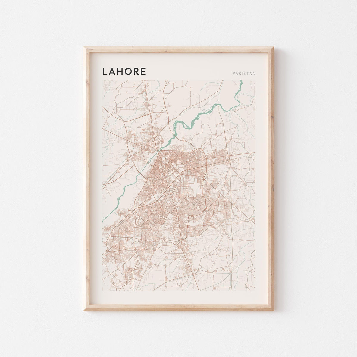lahore, pakistan map poster - image 1