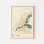 brazzaville, congo map poster - image 1