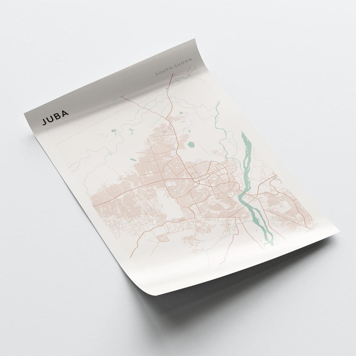juba, south sudan map poster - image 4