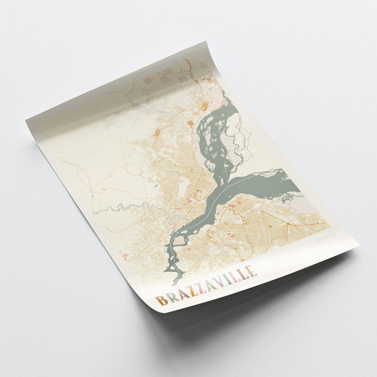 brazzaville, congo map poster - image 4