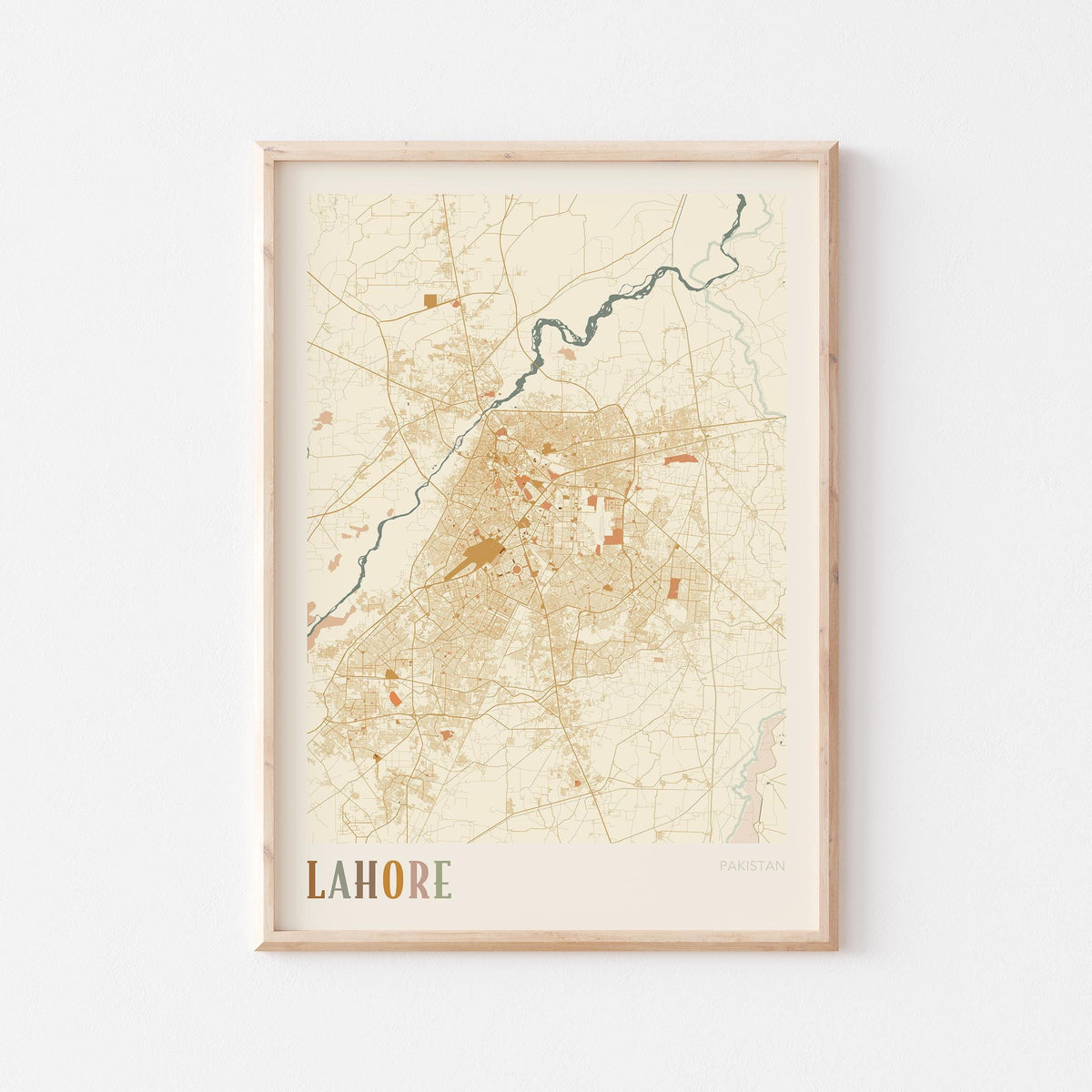 lahore, pakistan map poster - image 1