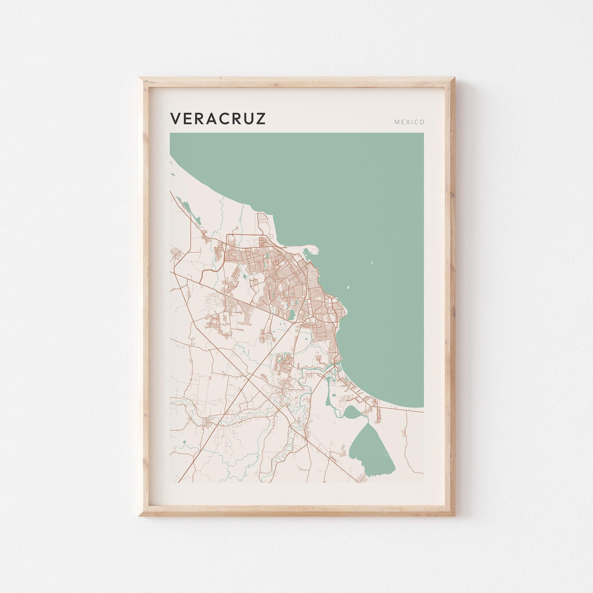 veracruz, mexico map poster - image 1